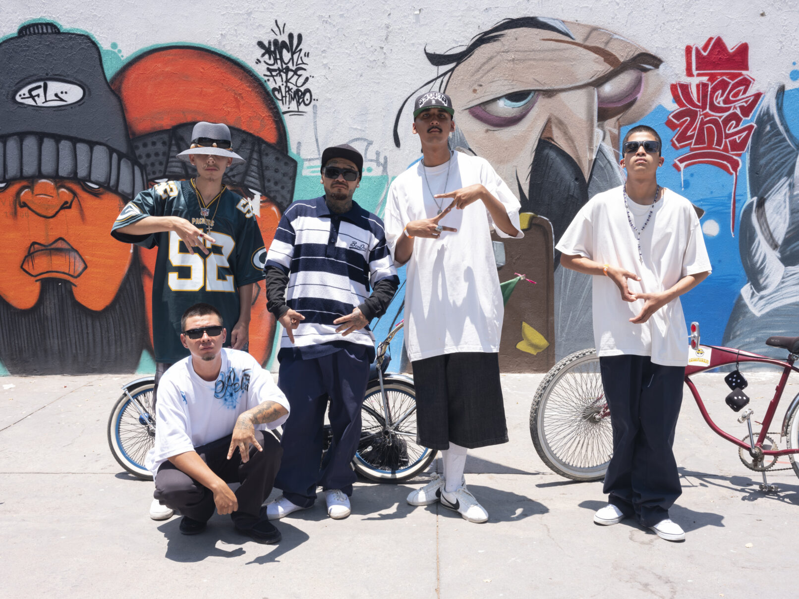 This is colour photo of 5 young men