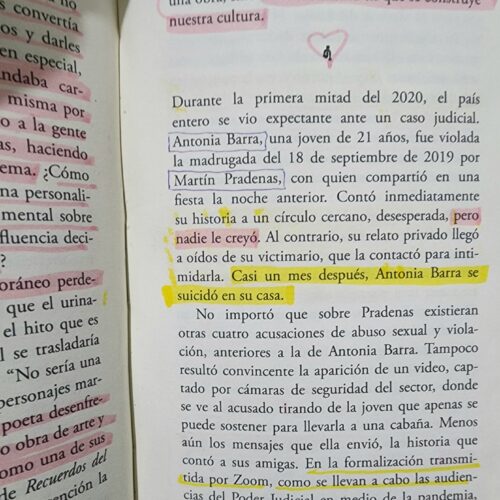 Livro Si Muere Duchamp de Paula Arrieta Gutièrrez (Ed. Tiempo Robado, 2021); Processo de criação do lírico da peça sonora NO NOS CREEN: caso Antônia Barra, Chile (descrito no livro) e caso Mari Ferrer, Brasil.