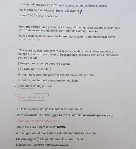 Processo de criação do lírico da peça sonora NO NOS CREEN: pós-produção, decupagem das vozes de Marion e Paula, partitura: marcação e separação das vozes, email sobre gravação da voz de Paula Arrieta, edição e masterização no estúdio Cadela Records com o produtor de som Nando Barth. Porto Alegre, Brasil.